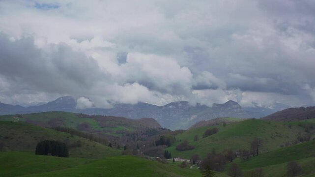Cloudy Mountain Landscape Timelapse in Lessinia Italy