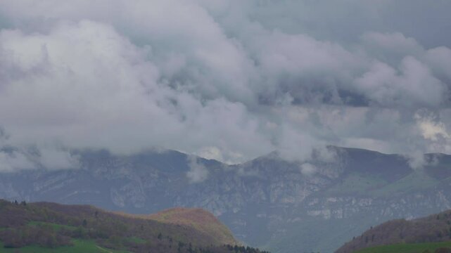 Cloudy Mountain Landscape Timelapse in Lessinia Italy