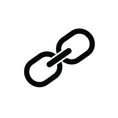 Black outline simple chain link graphic design element on white background