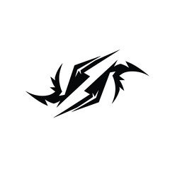 Abstract gaming symbol black and white vector illustration minimalist design concept