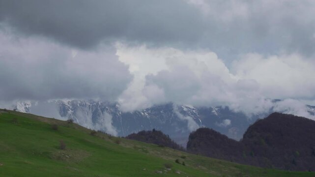 Cloudy Mountain Landscape Timelapse in Lessinia Italy