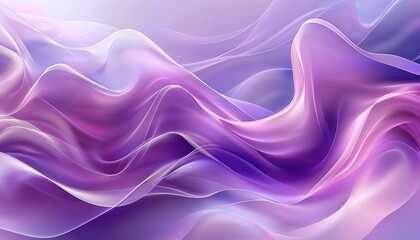 Obraz premium smooth flowing translucent purple and pink silk-like fabric waves creating a soft and dreamy abstract texture