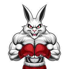 rabbit boxing mascot vector illustration design