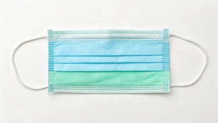 PM2.5 particles. Medical mask on a white background, symbolizing health and safety in a pandemic context.