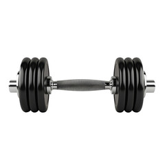 Naklejka premium Black dumbbell weights for fitness training on a transparent background showcasing home workout essentials, Dumbbells, Weights, Fitness Equipment, Isolated on transparent background Background