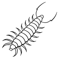 Elegant Centipede One-Line Drawing