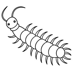 Elegant Centipede One-Line Drawing