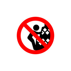 No climbing sign. Dangers, tourist areas, temples, buildings, heritage site. Vector