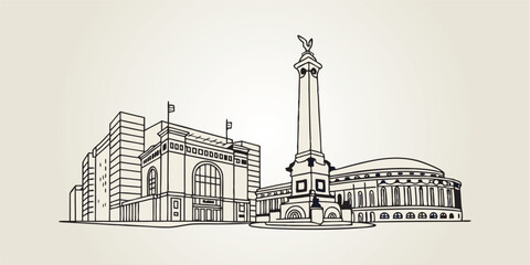 Indianapolis skyline. Vector art