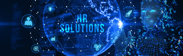Business, Technology, Internet and network concept. HR Solutions. 3d illustration