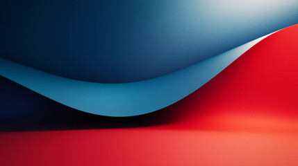 Fototapeta premium Stunning blue-to-red gradient background with a subtle curved shape for depth. Perfect for abstracts, wallpapers, and modern designs. 4K high resolution.