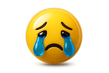 Crying Emoji – Sad Face with Tears Streaming, 3D PNG Transparent