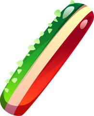 Candy type, sweet dessert font typeface for pastry and confectionery, cartoon vector. Sweet dessert candy font of slash stroke punctuation sign as hard candy caramel or gummy jelly typeface