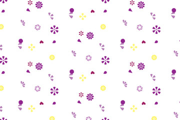 Vector seamless pattern with flower. Monochrome abstract floral background. Stylish monochrome texture. Seamless pattern with hand drawn flowers.