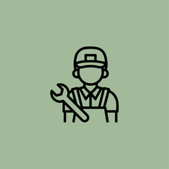 Technician icons flat vector design