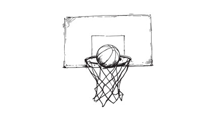 Basketball full details line art sketch of iconic slam dunks © Ramjan