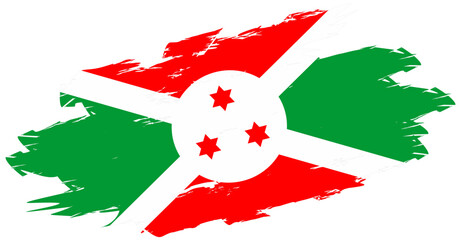 An illustration of the national flag of Burundi, featuring bold colors and distinctive stars.