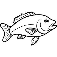 Elegant Grouper in One-Line Vector Art