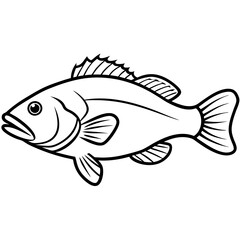 Elegant Grouper in One-Line Vector Art