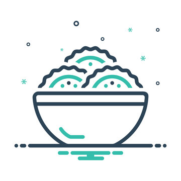 bowl of dumplings, teal and blue clip art preview