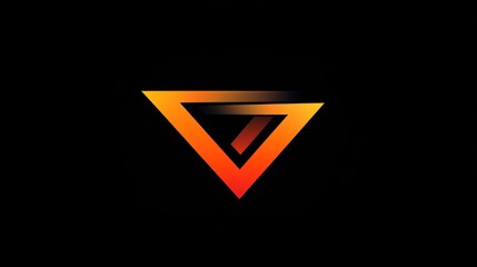 Intricate orange triangle  design on black background.