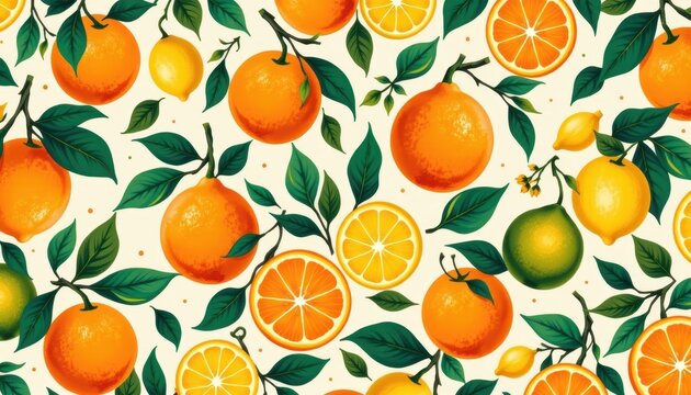 Bold and eye catching design with oranges, lemons, and limes.