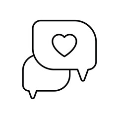 Love Chat icon vector stock illustration