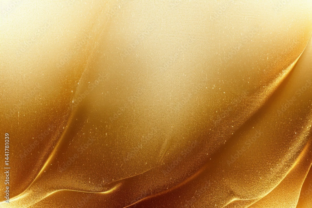 Poster smooth flowing golden fabric texture with soft light and delicate folds creating a warm and luxuriou