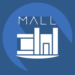 Icon Shopping Mall. related to House symbol. long shadow style. design editable