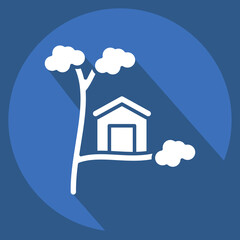 Fototapeta premium Icon Tree House. related to House symbol. long shadow style. design editable