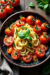 Rustic platter, heirloom tomatoes & pasta, herbs, platter, lunch, heirloom tomatoes