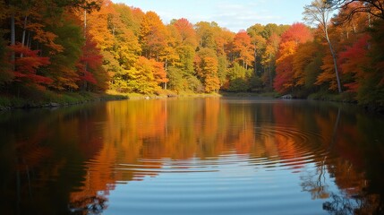 Autumn Symphony: Reflections on a Tranquil Lake