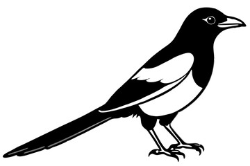 Elegant Magpie Line Art