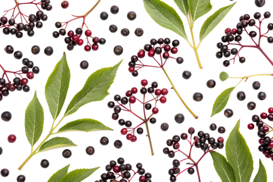 seamless pattern with elderberries