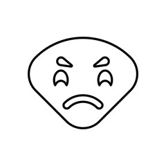 Angery Face icon vector stock illustration