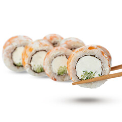 sushi roll with cream cheese and shrimp