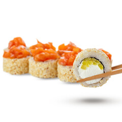 суши ролл с форелью и творожным сыром