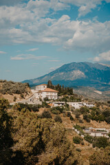 Fototapeta premium View from Berat Castle Overlooking the Osum Valley, Albania