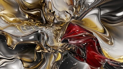 Hyperrealistic 3D Abstract Background with Luxurious Glossy Texture