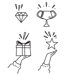 doodle icon star and reward illustration collection