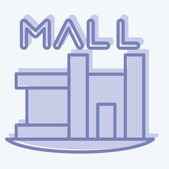 Icon Shopping Mall. related to House symbol. two tone style. design editable