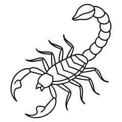 Elegant Scorpion One-Stroke Vector Design