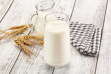 Organic milk in the glass