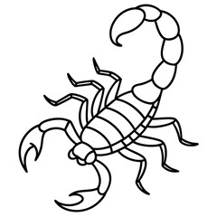 Elegant Scorpion One-Stroke Vector Design