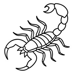 Elegant Scorpion One-Stroke Vector Design