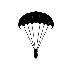 Simple Black Parachute Silhouette Icon