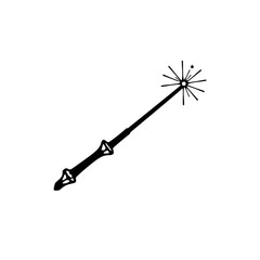 Magic Wand with Sparkling Tip Illustration