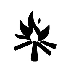 Simple Black Bonfire Icon Graphic Design