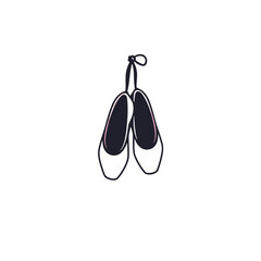 Pair of Ballet Pointe Shoes Hanging Illustration © Roxxxxxxxxx