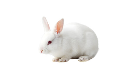Obraz premium Cute bunny rabbit isolated on background pet animal adorable fluffy farm rodent mammal domestic white fur small on transparent background